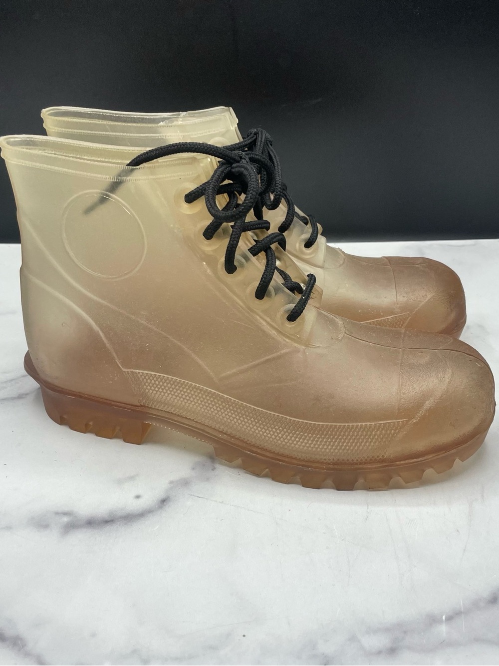 Vintage Regia Clear Rubber Rain Boots Women's Size 8 Ankle Boots